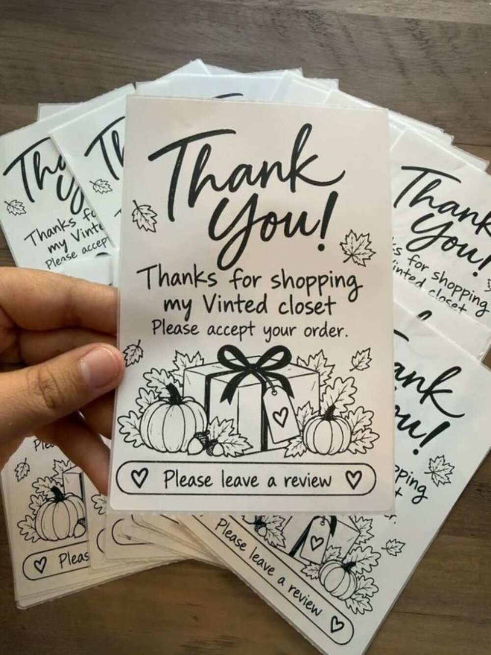 15 Count Vinted Closet Thank You Stickers Fall Pumpkin Order Package Inserts